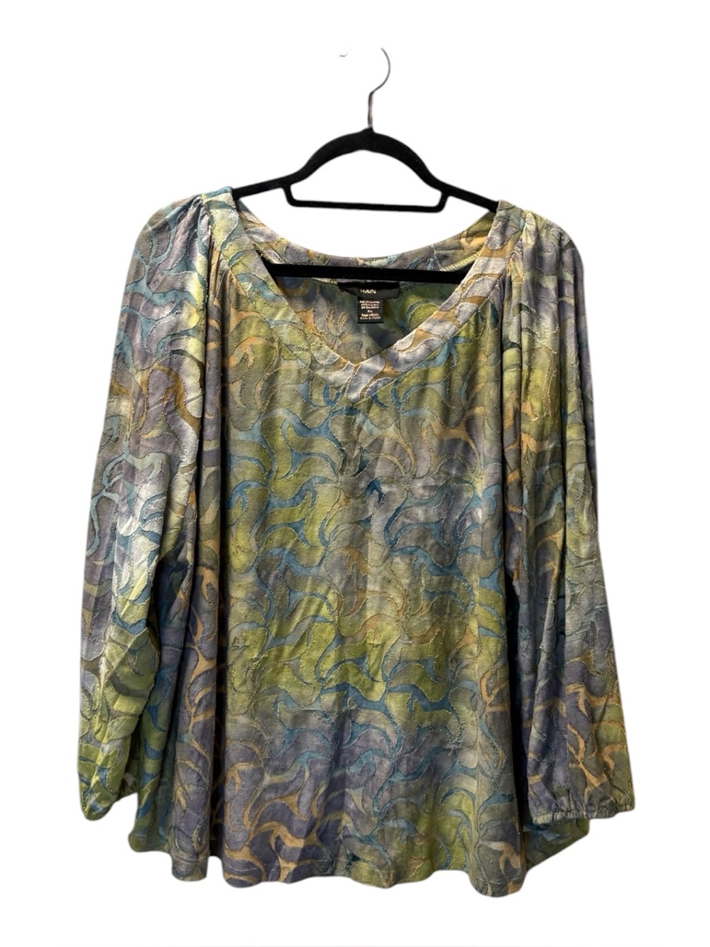 Rain Textured Multicolor V-Neck Top - Relaxed Fit